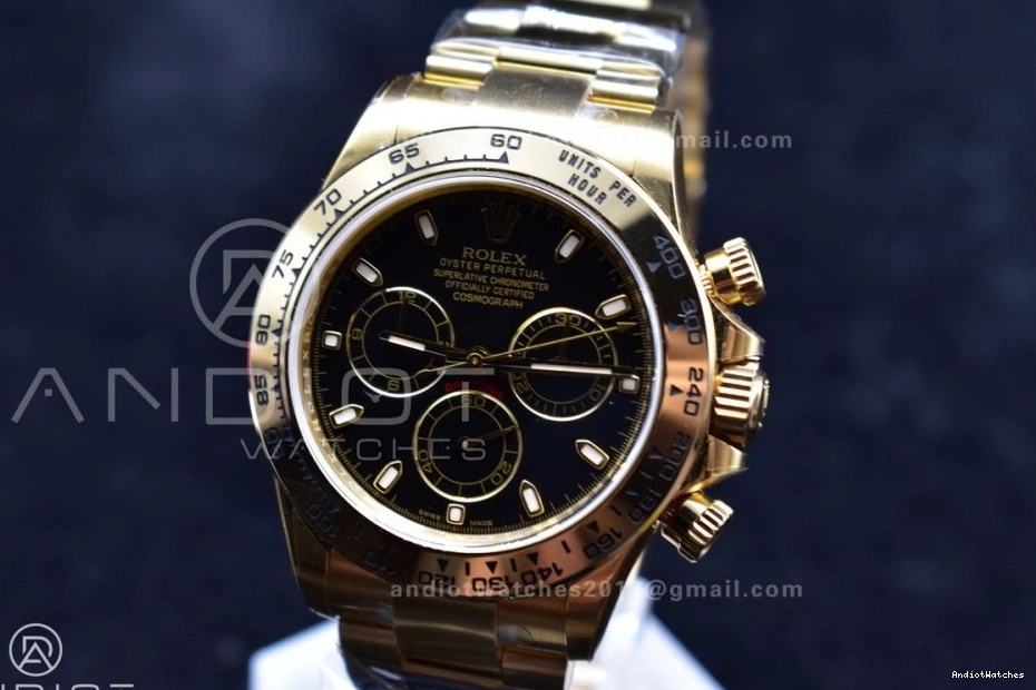 on Best Clean YG 415 V 116505 SA4130 Edition 1:1 Bracelet Daytona Dial Black Vibrant 0307